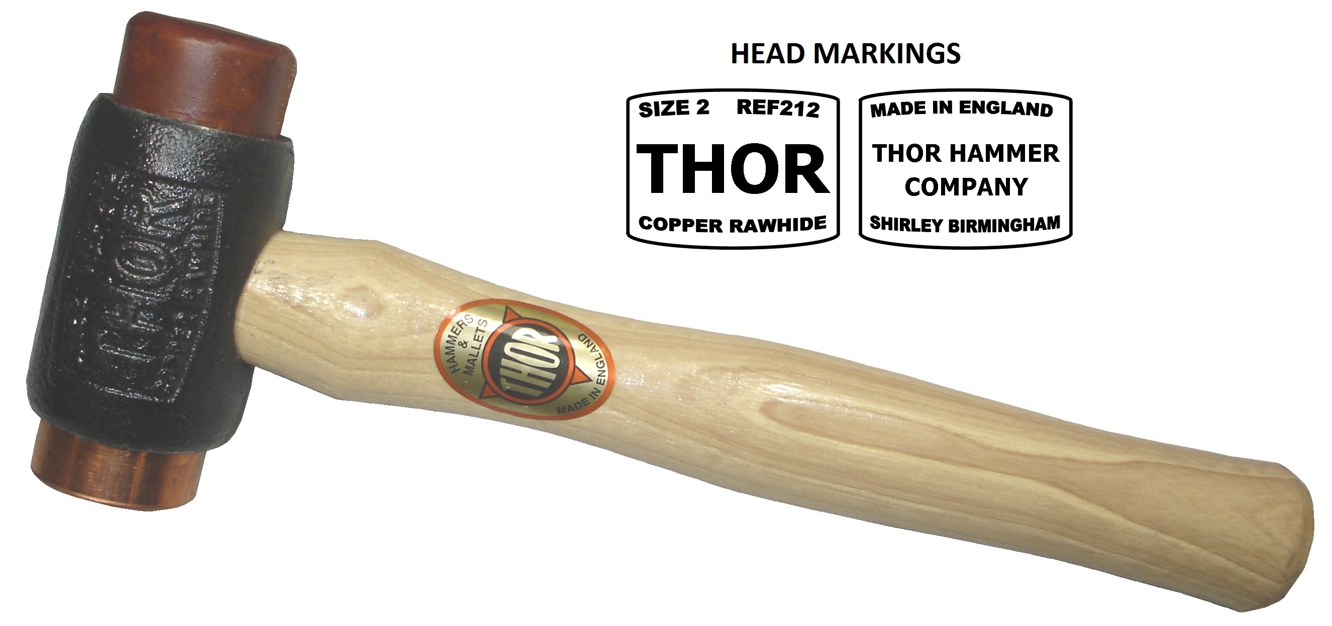 03-212BH Size 2 Copper Hide Hammer – Branded Head