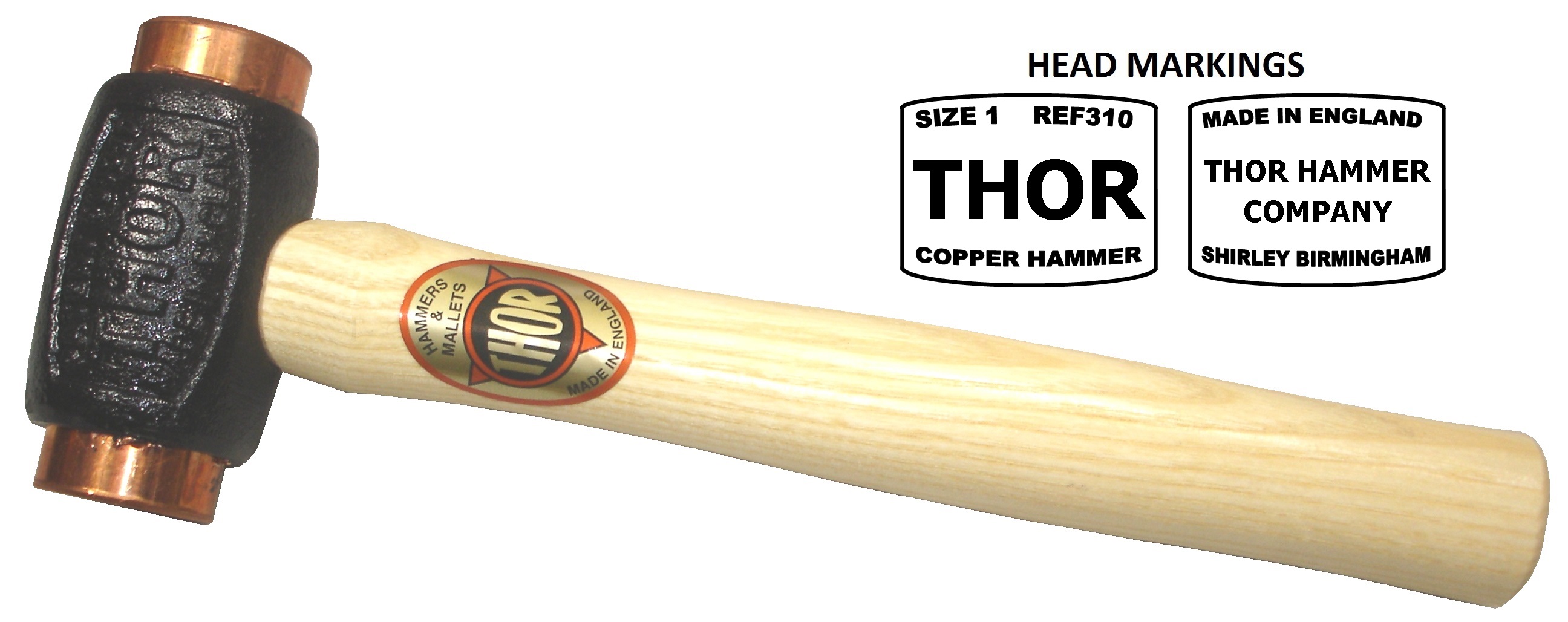 04-310BH Size 1 Copper Hammer – Branded Head