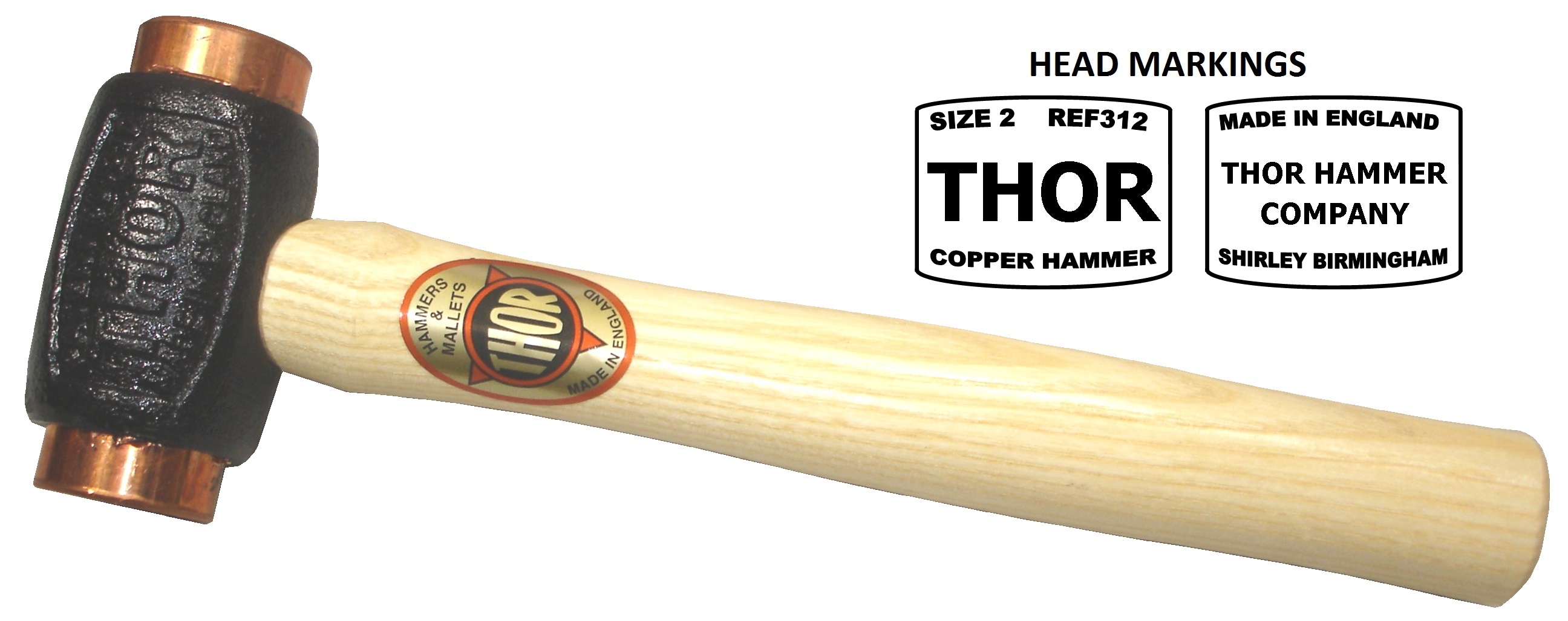 04-312BH Size 2 Copper Hammer – Branded Head