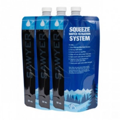 Sawyer SP113 - (1 Litre / 32oz) Squeezable Pouch - Set of 3