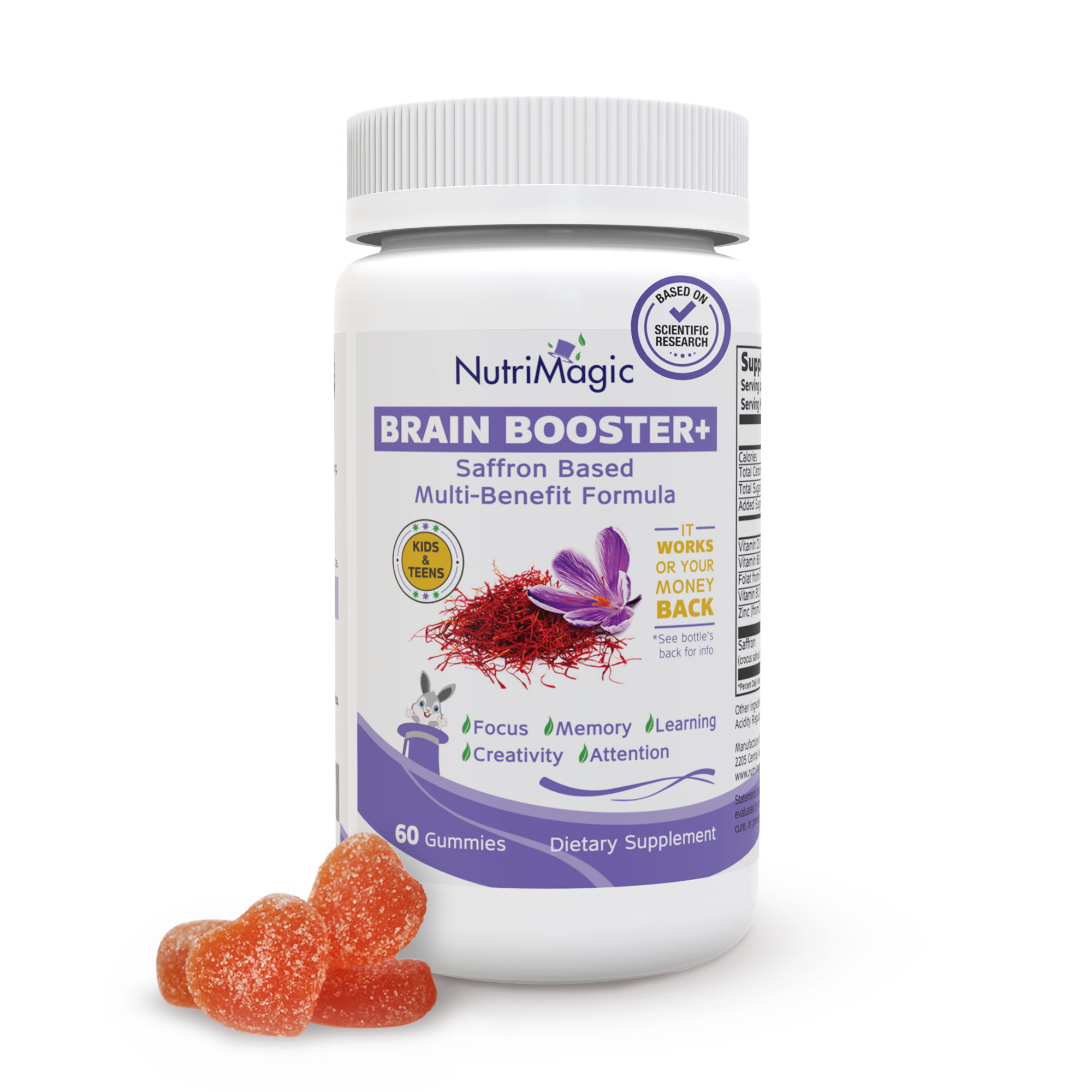 KIDS Brain Booster+ Saffron Nootropic Gummies